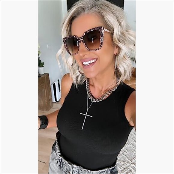 Oversized Cat Eye Sunglasses with Premium Hand Cut Acetate & Stainless Steel main image 5